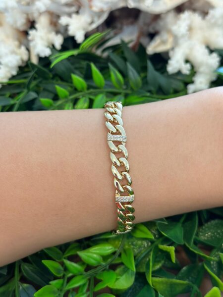14K Altın Kaplama Miami Link Bileklik